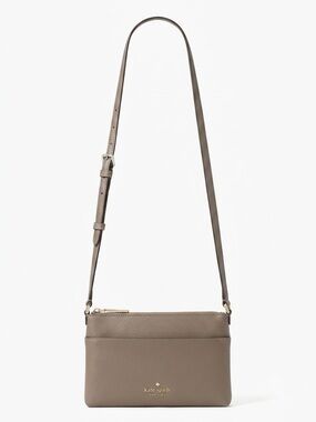 Kate Spade Saffiano Leather Crossbody Bag in Taupe Grey | Excellent Condition